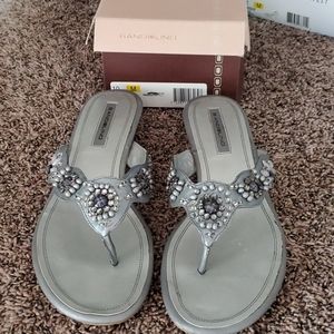 Bandolino silver sandals sz 10